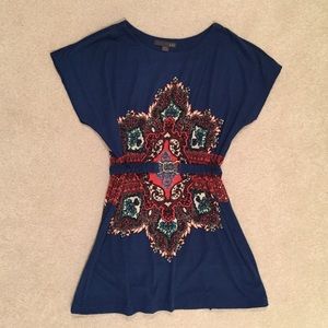Belted tunic T-shirt dress